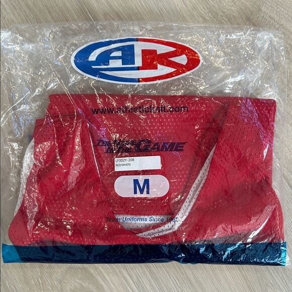 Red and White Reversible Field Lacrosse Jersey, Adult Size Medium - Picture 5 of 5